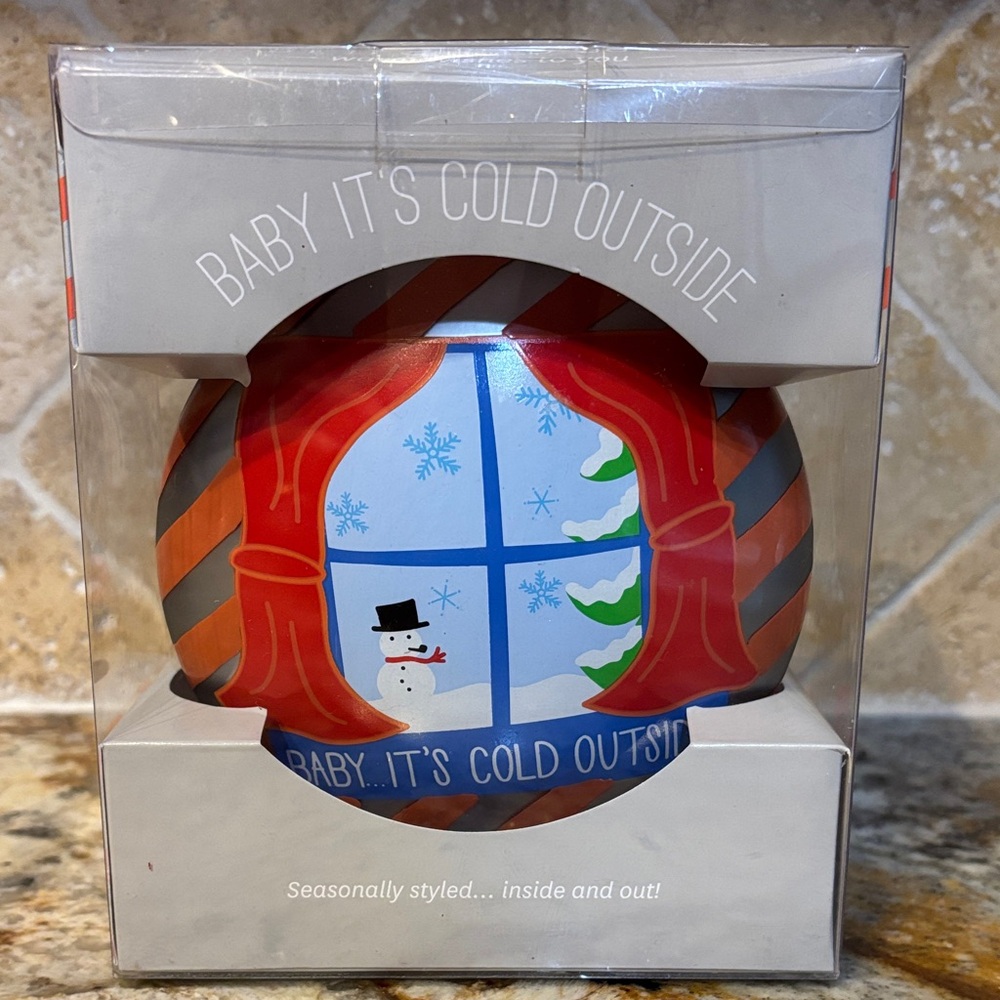 Coton Colors Baby Its Cold Outside Festive Holiday Ornament - Red and Blue